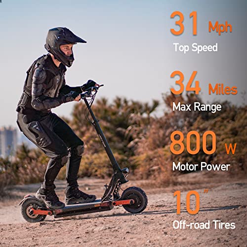 JOYOR S5 Electric Scooter, 800W Motor 10" Tires Up to 31 Mph & 34 Miles, Disk Brake Scooter