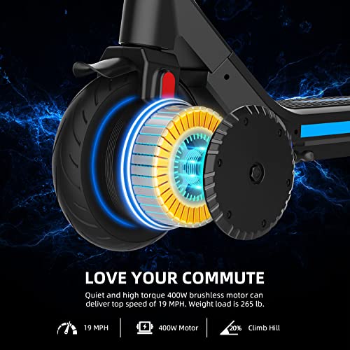 Wheelspeed Electric Scooter, 20-25 Miles & 15 MPH(Pro Ver. 35-40 Miles & 19 MPH)