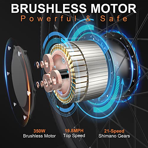 TotGuard Electric Bike for Adults, 26" Ebike 350W Bicycles, 19.8MPH Electric Mountain Bike