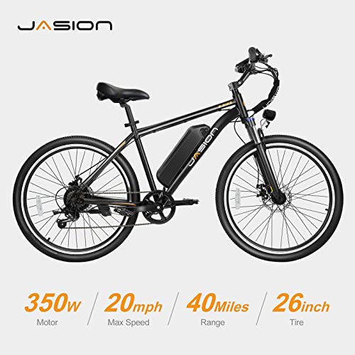 Jasion EB5 Electric Bike for Adults with 360Wh Removable Battery, 40Miles 20MPH
