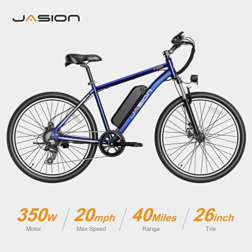 Jasion EB5 Electric Bike for Adults with 360Wh Removable Battery, 40Miles 20MPH
