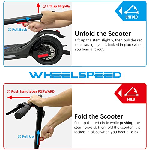 Wheelspeed Electric Scooter, 20-25 Miles & 15 MPH(Pro Ver. 35-40 Miles & 19 MPH)
