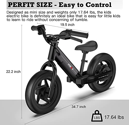 Hiboy BK1 Electric Bike for Kids Ages 3-5 Years Old, 24V 100W Electric Balance Bike with 12 inch Inflatable Tire