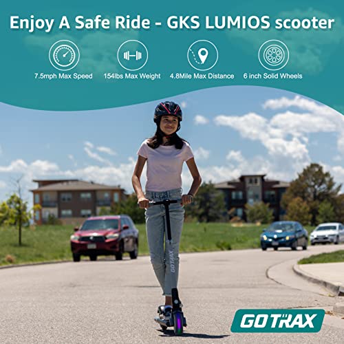 Gotrax GKS Lumios Electric Scooter for Kids Age 6-12, Max 6.25 Mile and 7.5Mph Speed