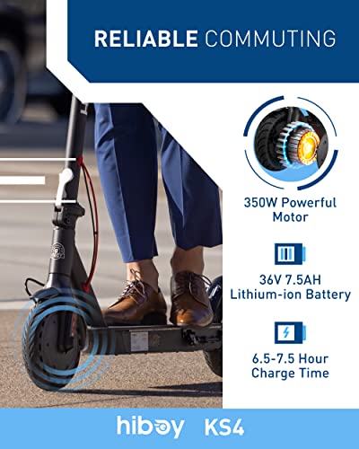 Hiboy KS4 Electric Scooter, Upgraded 350W Motor(Max 500W), 19 MPH 17 Miles Range