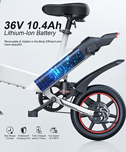 Sailnovo Electric Bike, Electric Bicycle with Upgraded 18.5mph Electric Bikes for Adults