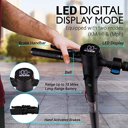 Hurtle Folding Electric Scooter - 300W Brushless Motor Foldable Commuter Scooter