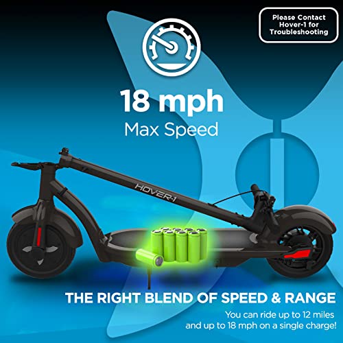Hover-1 Alpha Electric Scooter | 18MPH, 12M Range, 5HR Charge, LCD Display