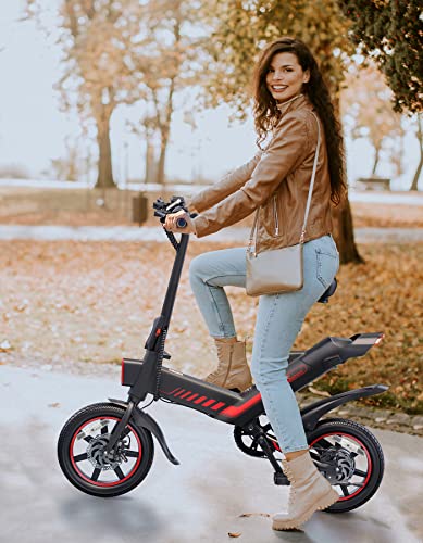 Sailnovo Electric Bicycle, 14'' Electric Bike for Adults and Teenagers with 18.6MPH 45Miles Waterproof Folding Electric Bike