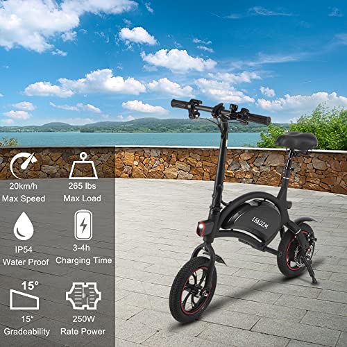 LEADZM Electric Bike for Adults, 12" EBike for Adults Electric Bicycle w/36V 6AH Battery