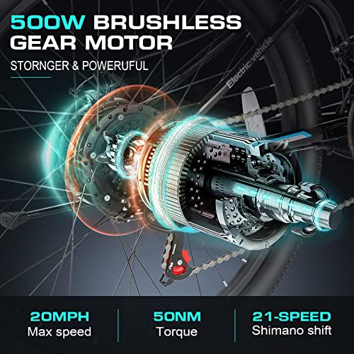 Vivi Electric Bike for Adults 26" Ebike, 500W Folding Electric Bike