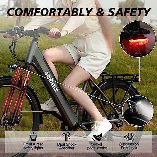ACTBEST Core Electric Bike, 500W Brushless Motor Cityrun Ebike, 36V 13AH Removable Built-in Battery