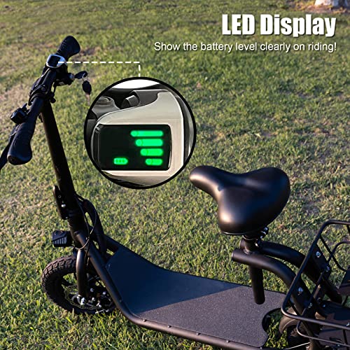 SEHOMY Electric Scooter with Seat for Adults, Portable Scooters Adults 15.5MPH Lightweight