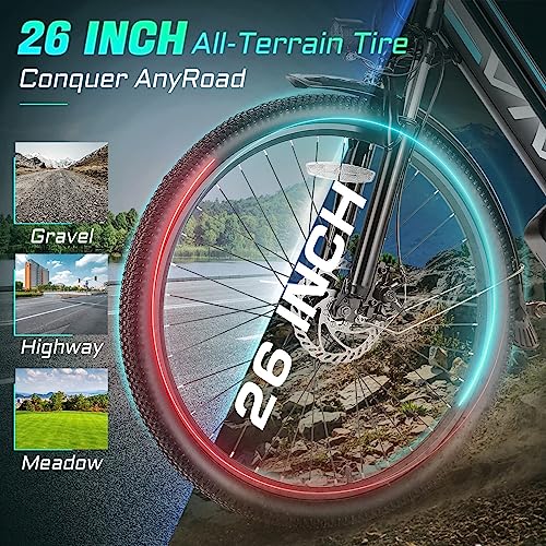 Vivi Electric Bike 500W, 26" Ebike for Adults,Electric Bike Step Through with Removable 48V Lithium Battery