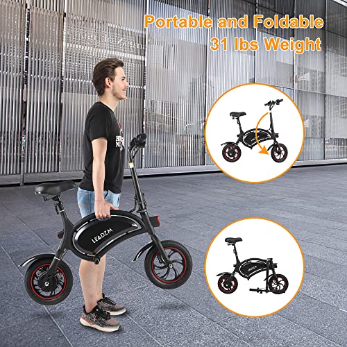LEADZM Electric Bike for Adults, 12" EBike for Adults Electric Bicycle w/36V 6AH Battery